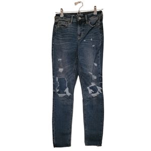 Blue Old Navy Women's High Rise Rockstar Super Skinny Jeans 